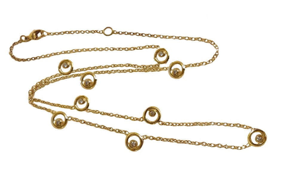 Karma Chain- 14K Gold with Ripples of Diamonds